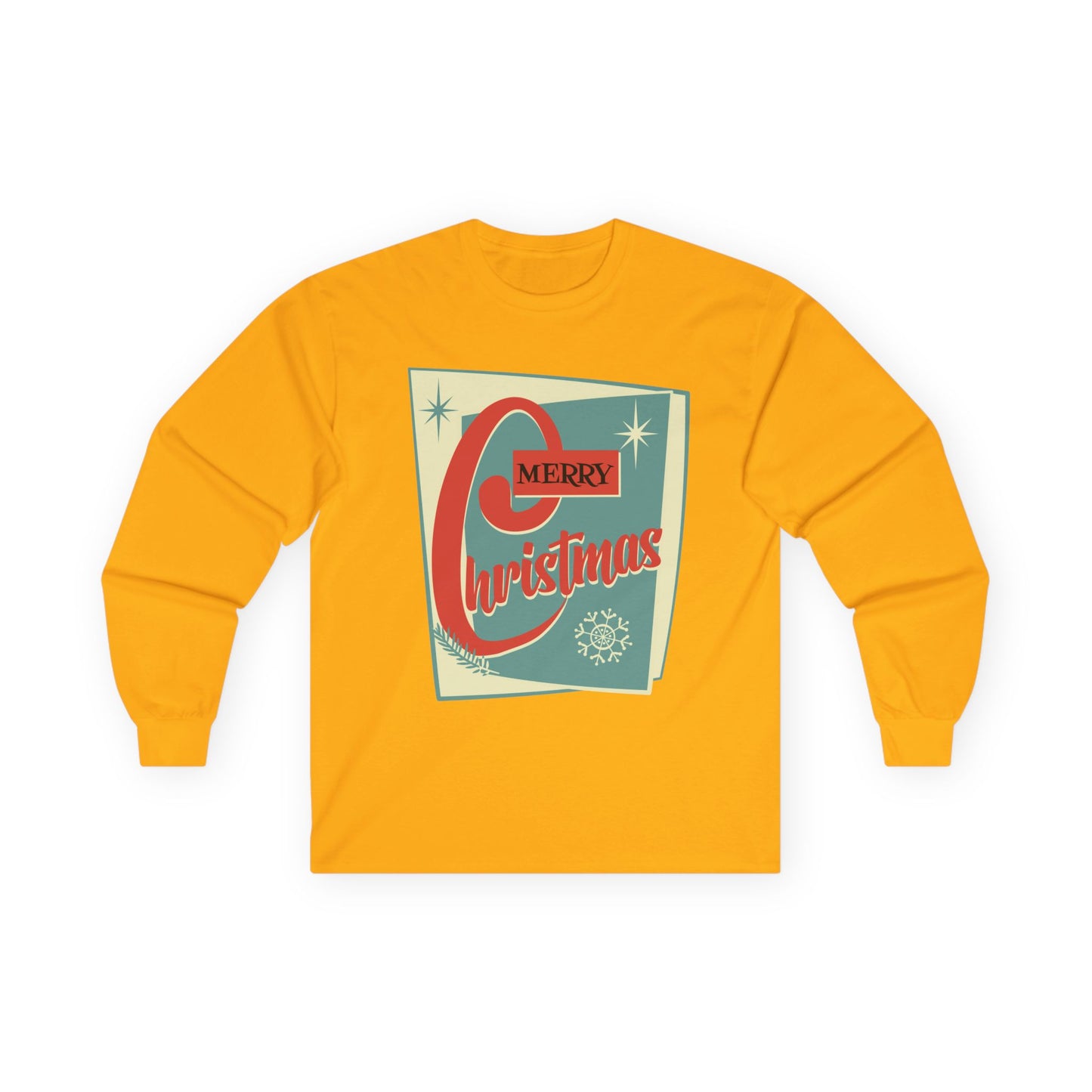 Merry Christmas Retro-Vibe Long Sleeve Tee