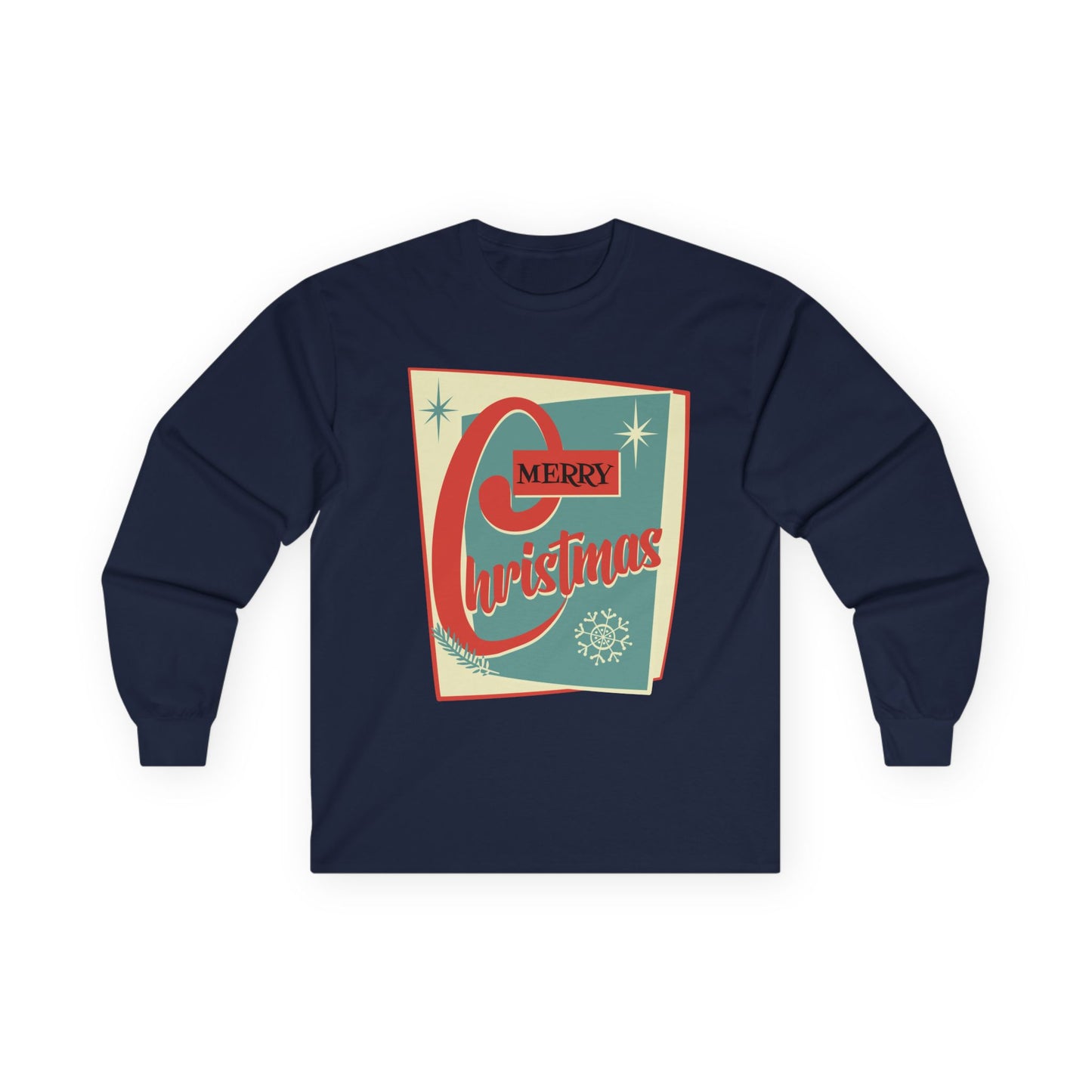 Merry Christmas Retro-Vibe Long Sleeve Tee